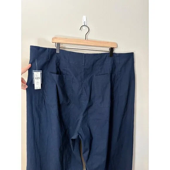 NEW Anthropologie Maeve The Colette Wide-Leg High-Rise Crop Linen Blend Pants - Picture 13 of 13